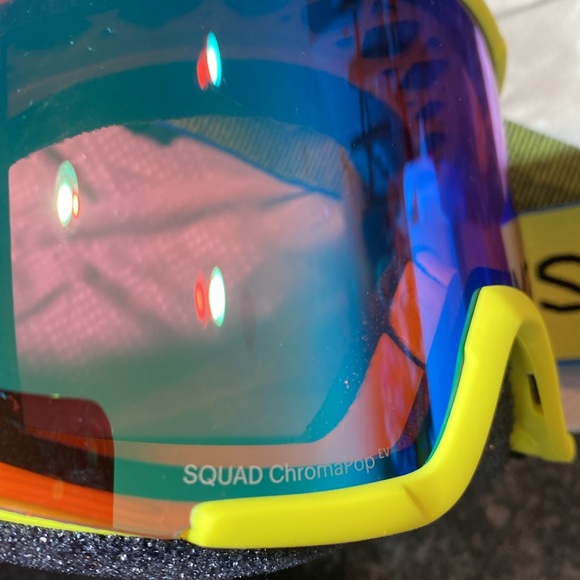 Smith Squad Snow Goggles Neon Yellow ChromaPop Everyday Green /Yellow Lens Ski - Picture 5 of 9
